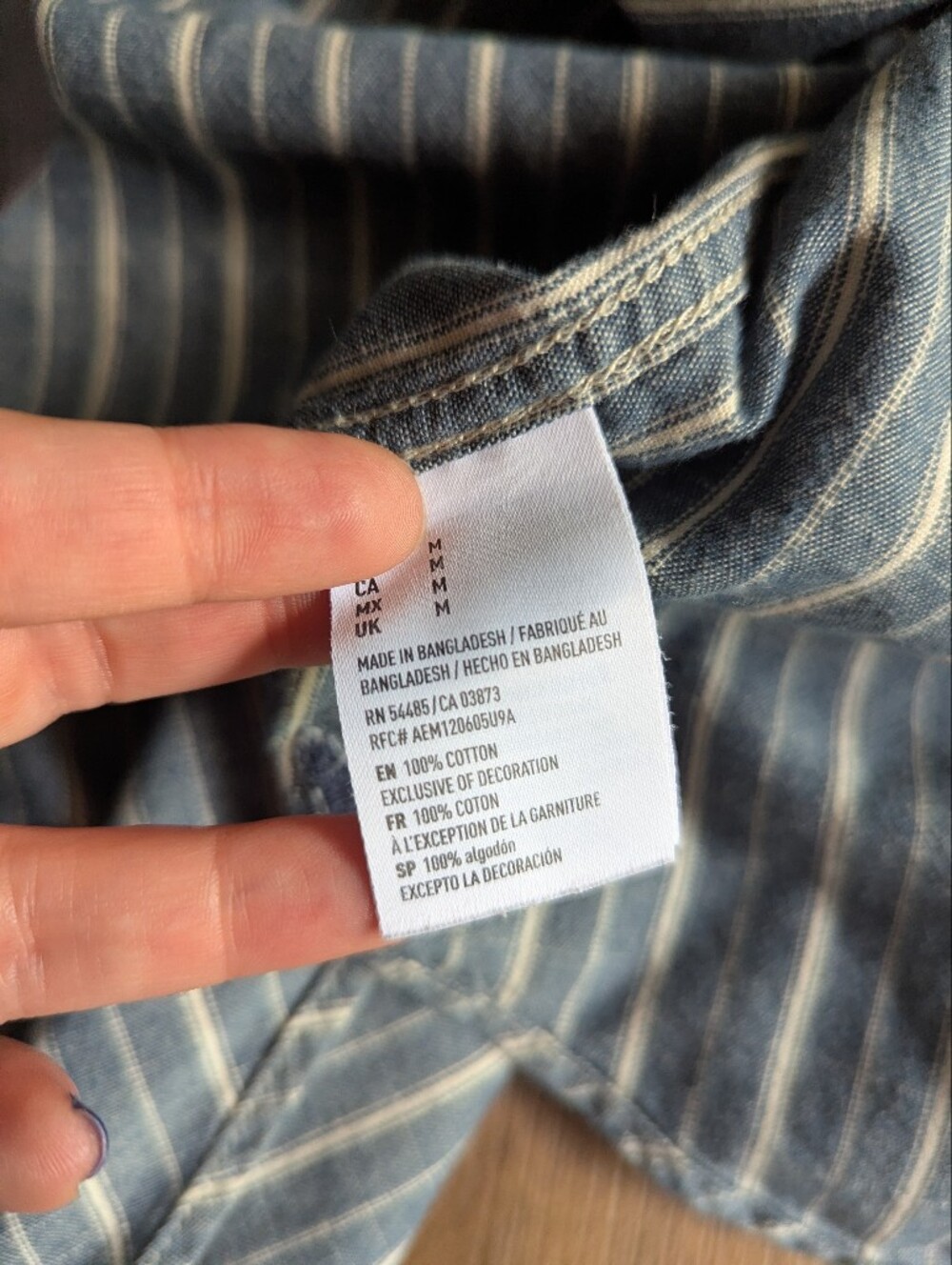 American Eagle Classic Fit Light Blue and White Striped Hooded Shirt M - Picture 5 of 6